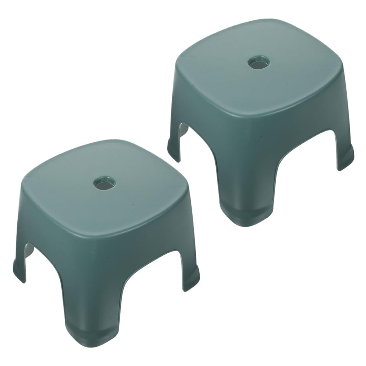 MUCKLILY 2Pcs Lightweight Nonslip Step Stool for Bathroom Foot Stool with Smooth Surface Portable Low Stool for Easy Access Safe and Design