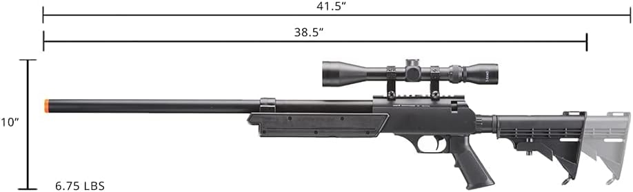 Powerful APS SR-2 Metal Bolt Airsoft Single Bolt Action Sniper Rifle with 3X Scope, Speed Loader and 0.20g 6mm BBS-