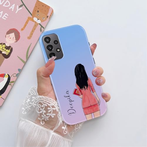 Image of COLORflow Back Cover Compatible with Samsung A23 4G / 5G | Professional Girl Color Customized | Glossy Armoured Bumper with Camera Protection Back Cover Compatible with Samsung Galaxy A23 4G / A23 5G