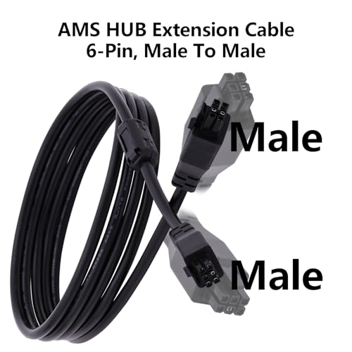 LANKEGU 78.74 inch 6-Pin AMS HUB Extension Cable for Bambu Lab P1P/P1S/X1C/X1/X1E 3D Printer, 22AWG High Purity Copper Wire with Magnetic Ring Filter by LANKEGU - Image 2