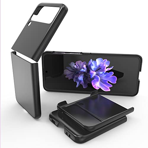 Hard Shell Case Black Red Xmas Tree Design Compatible With Samsung Galaxy Z Flip 4, Ultra Slim Non Slip Full Body Reinforced Drop Protection Anti-Scratch Shockproof #TOP4