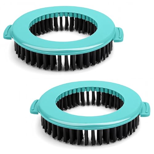 2 cepillos de fregado para Leifheit Clean Twist Disc Mop Ergo, cabezal de repuesto redondo con cerdas duras para limpiar suelos duros en cocina, balcón y baño