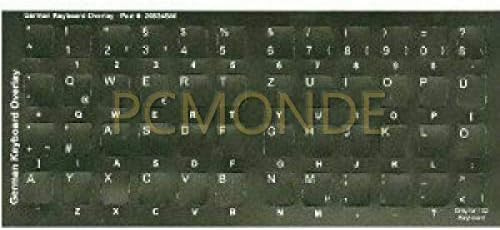 German Non-transparent Opaque QWERTY Keyboard Stickers - Overlay All Keyboards (Germany)