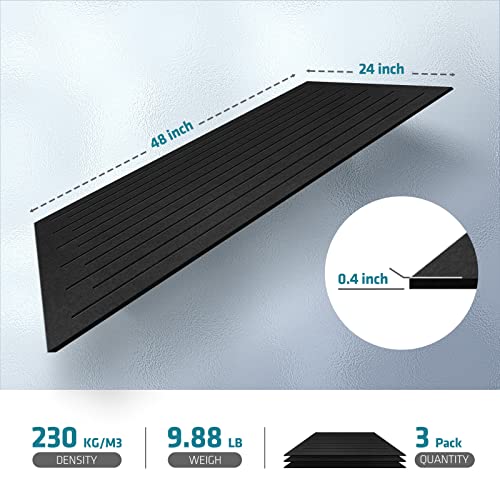 Umiacoustics 3 Packs Large Sound Proof Panels,48 X 24 X 0.4 Inches Acoustic Panels,Decorative Sound Absorbing Panels In Irregular Slotting For Wall Door. #TOP2