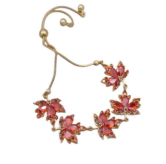 PUB Red Maple Leaf Bracelet Elegant Light Luxury Jewelry