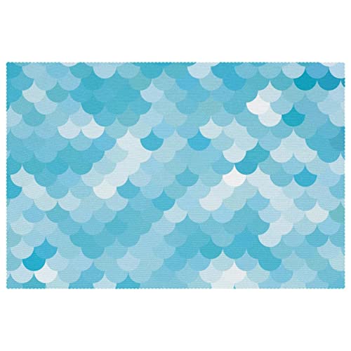 Set de table sirène rectangulaire lot de 6 grand format thermique pour cuisine - 2