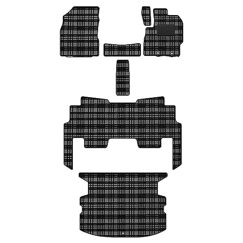 Hotfield トヨタ 互換品 新型 シエンタ 5人乗り 10系 15系 2025年8月〜対応 フロアマット+ステップマット+トランクマット ラゲッジマット / 形状01 ガソリン/リアステップ一体形状 マドラスグレー