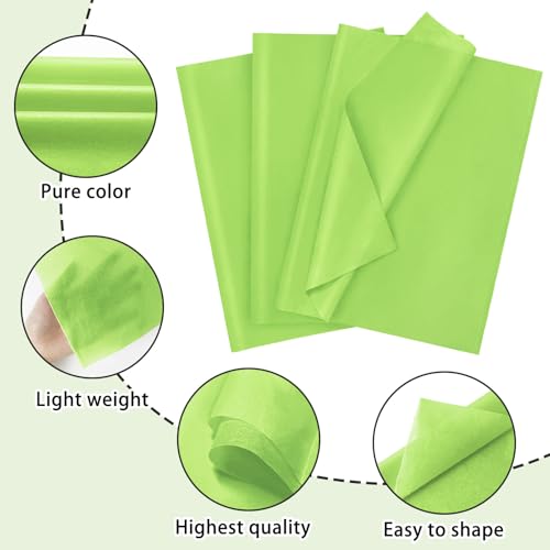 Image of 120 Sheets 20 inchX14 inch Lime Green Tissue Paper for Gift Bags Wrapping, Art Tissue Paper Bulk for Weddings Birthday Party Crafts Decoration