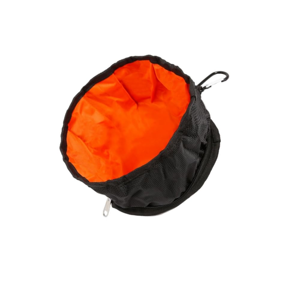Changyeah Comedero Perro Plegable, Comedero para Perros de Tela Encerada, Cuenco Plegable para excursiones o Viajes, Cuenco de Viaje Portátil para Comida y Agua con Mosquetón, Negro