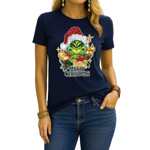 Grinch Merry Christmas Xmas | Christmas Women's T-Shirt, navy blue, M