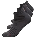 Occulto 3 PAAR SPORTSOCKEN für DAMEN und HERREN, kurze LAUFSOCKEN für DAMEN und HERREN aus atmungsaktivem Materialmix und Anti-Blasen HEELTAB 39-42 Charcoal