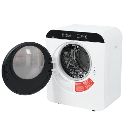 ECLIVON Secadora de Evacuación 4,5 kg con 6 Programas, Carga Frontal Secadora de Ropa 830 W, Montable en la Pared Secadora de Ropa con Tambor Inox, para Piso, Casa, Mobil Home, 59x49x43,5 cm, Blanco