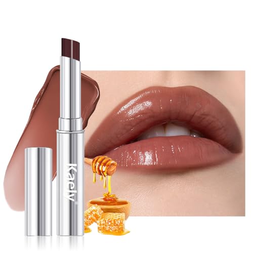 Image of evpct Brown Honey Lipstick Moisturizing Tinted Lip Balm for Older Women | Hydrating Formula Tinted Lip Oil Stick, Sheer Lightweight Softening, Shine Glowy Lipgloss Lips Color Tint Stain, Cruelty-Free