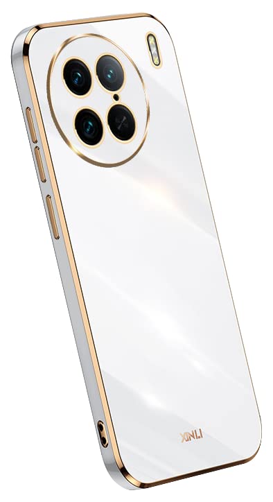 Custodia Topme Per Vivo X90 Pro - Silicone TPU Morbido Trasparente Con Effetto Gradiente - Colore Oro Rosa - Protezione Antiurto