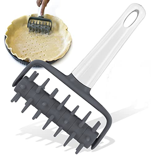 Pizza Pie Dough Roller Docker,Dough Blistering Killer,Pastry Pie Needle Wheels Cutter,Pizza Hole Puncher(180x118mm)