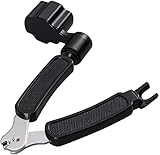 Gitarren Saitenspindel 3-in-1 Saitenkurbel Saitenschneider Saiten-Pin-Abzieher Saitenabzieher Gitarre Kurbel Gitarrensaitenwickler, Multifunktions Reparatur Werkzeug für Gitarre, Schwarz