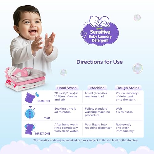 Image of Himalaya Sensitive Baby Laundry Detergent 500 ML | Fragrance-Free, For Sensitive Skin, Liquid (Pack of 2)