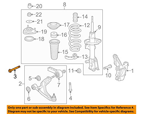 Click From the Front Suspension Area While Accelerating or Braking - 2007-2009 Acura MDX 2 Genuine Honda 90118-SJC-A00 Flange Bolt