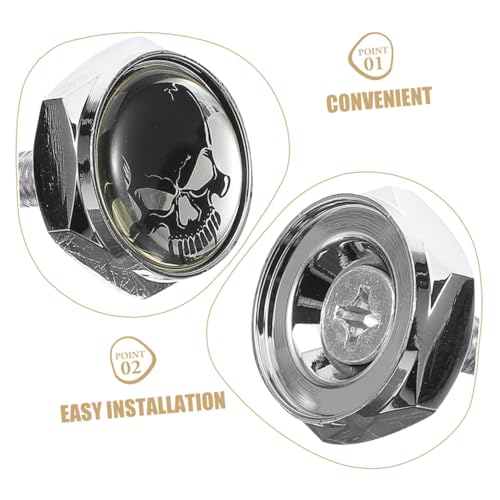 Tornillos de calavera antirrobo para matricula de coche y moto PRETYZOOM 7