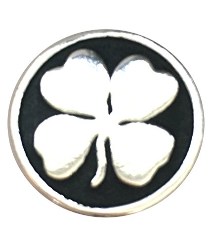 KiskatomCat Sterling Silver Lucky 4 Leaf Clover Golf Ball Marker, Putting Mark, Golf Gift