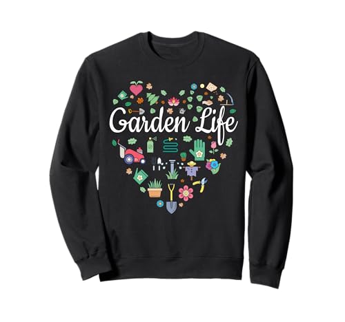 Corazón Gráfico Fresco Jardinería Amor Jardín Vida Sudadera