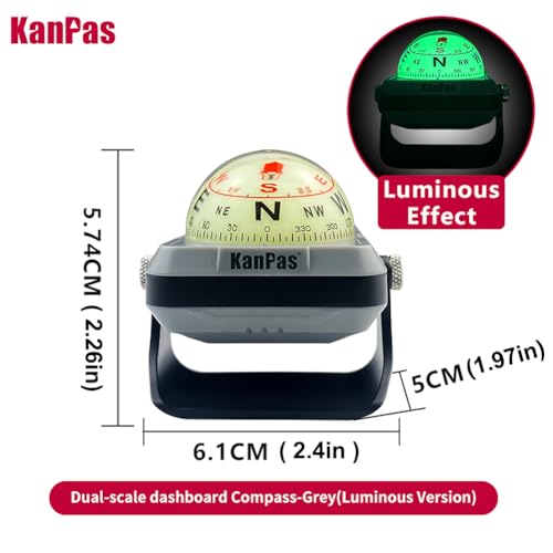 KanPas V-39-L Dashboard Ball Compass