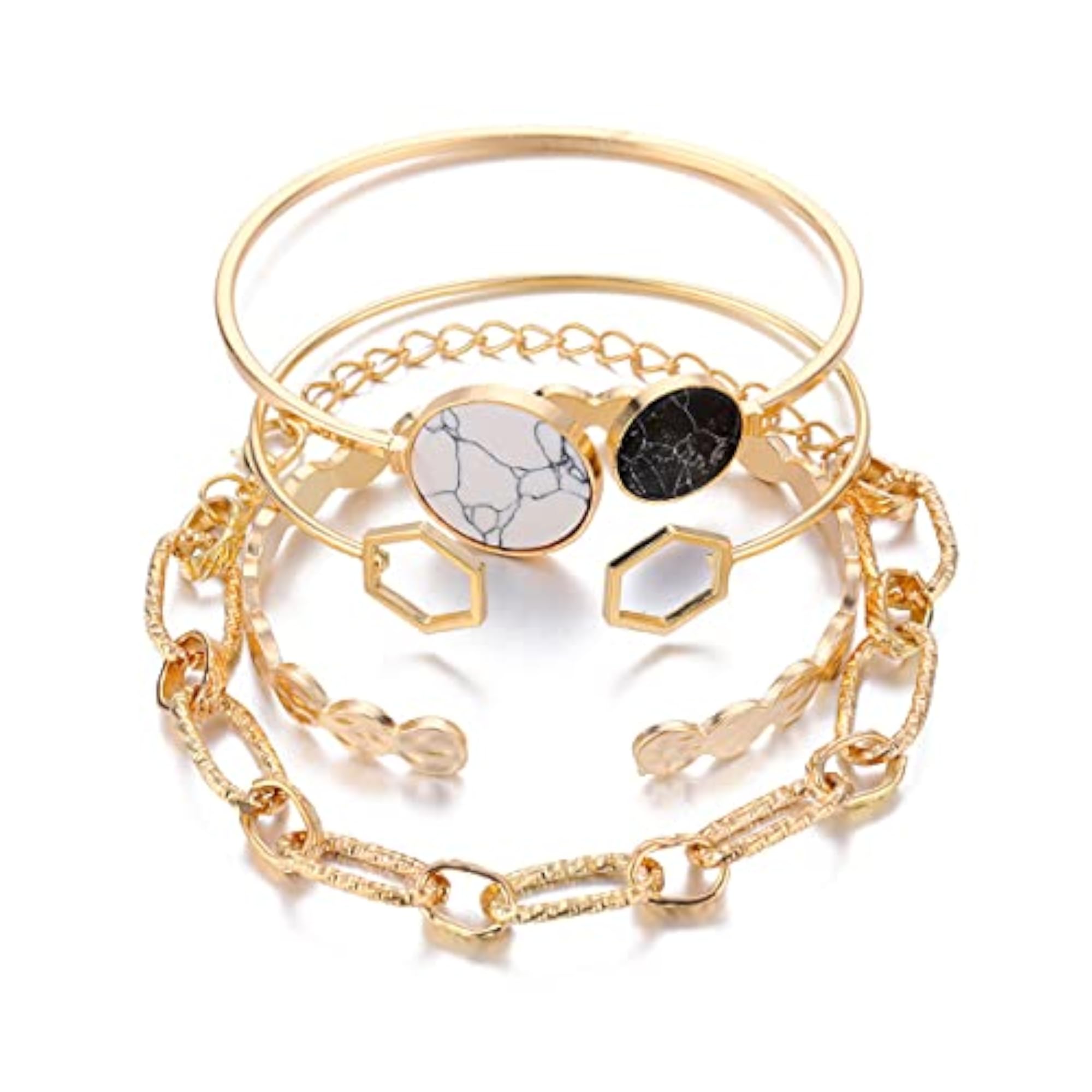 Geometric Stackable Bracelet Set of 4