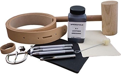 Springfield Leather Company SLC Belt Making Kit for Beginners with Stamping Tools, Pattern Designs and Instructions