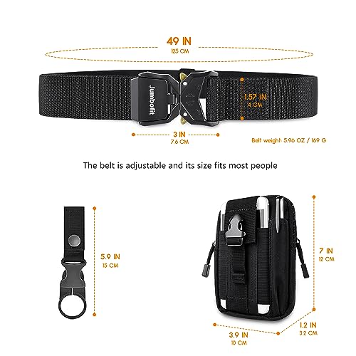 Tactical Belt for Men and Women, Military Work Belt Nylon with Quick-Release Buckle, Gift with Molle Pouch & Clip3
