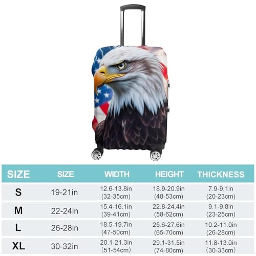 Luggage Covers Protector Suitcase Sleeve Carry On Luggage Cover Anti Scratch Travel Suitcase Protector (American Flag Cool Bald Eagle)2