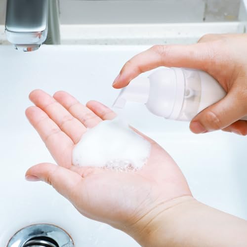 Botella dispensadora de espuma de 60ml con bomba para rellenar cosméticos de viaje 5