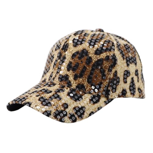Image of Awlsyj Sequin Baseball Cap for Women Girls Trucker Hat Sun Hat Golf Visor Hat Sparkly Bling 80s Party Hat for Hip Top Beach Travel (UK, Alpha, One Size, Sequin Leopard)