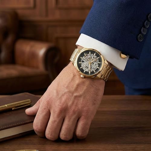 Image of Ferro Roma Eterna Skeleton Black Round Dial Men's Watch - FM40106A-B2