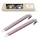 GZRUICA 流れるウインカー シーケンシャルウインカー デイライト LEDテープライト 防水 高輝度チップ ホワイト/アンバー切り替え可能 車用 34.5CM 透明ベース DC12V 汎用 2本セット