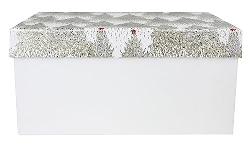 Boîtes cadeaux en papier de coton rigide rectangle motif pailleté