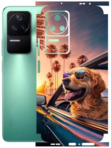Image of AtOdds - Full Body Back Screen Guard Protector Film - Lamination Wrap Skin Sticker Compatible with Poco F4 (5G) | Scratchproof Matte Finish (Happy Doggo)