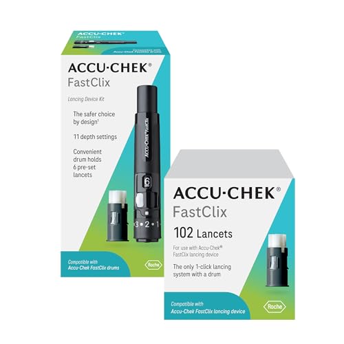 Accu-Chek FastClix Diabetes Lancing Device and 108 FastClix Lancets for Diabetic Blood Glucose Testing (Packaging May Vary)