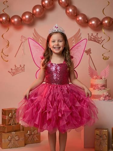 Disfraz de hada para niñas con vestido tutu y alas miniatura 4