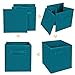MaidMAX Cloth Storage Bins, Set of 6 Foldable Collapsible Fabric Cubes Organizers Basket with Dual Handles, Teal
