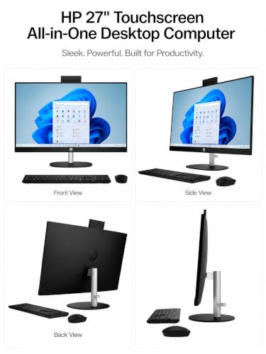 Image of HP 27 inch Touchscreen All-in-One Desktop Computer, AMD Ryzen 7 7730U