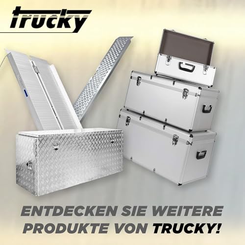 Foto von Trucky Truckbox aus Aluminium, Modell D015, 50x14x20cm, Abschließbar, Robustes Riffelblech, inklusive Montagesatz, Für Werkstatt, Auto, Hobby