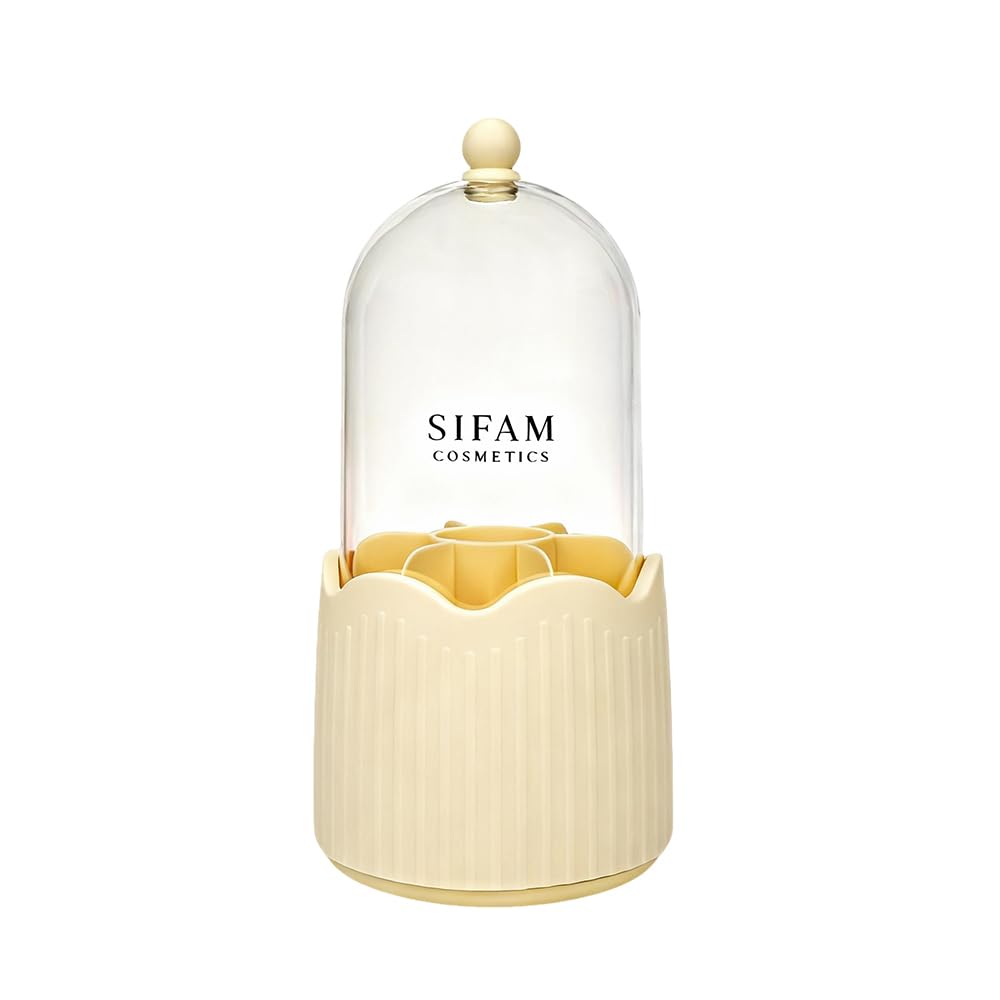 Sifam Cosmetics Beige Sifam Elegant 360° Makeup Brush Organiser With Dustproof Cover (Beige)