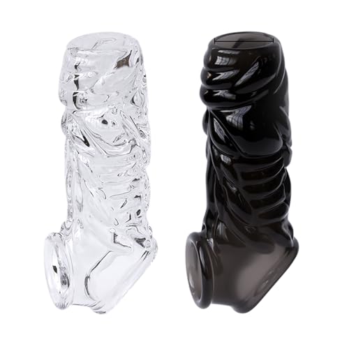 Étui à pénis pack de 2 avec pics souples,TPE Épais Manchons à pénis Réutilisables,Antidérapant Manchons à pénis Jouets sexuels pour hommes Agrandissement du pénis (Style-1)