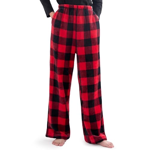 Giggling Getup Boys Pajama Pants Flannel Lounge Pants Soft Long Pj Bottoms with Pockets＆Elastic Waist Plaid