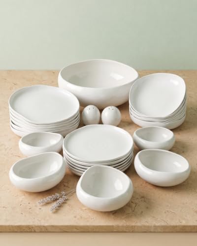 BAVARY Capital Vajilla de Porcelana 27 Piezas para 6 Personas – Vajilla Blanca de Estilo Escandinavo – Set de Platos y Cuencos para Cena, Brunch y Mesa Festiva – Apta para Lavavajillas y Microondas BAVARY Capital Vajilla de Porcelana 27 Piezas para 6 Personas – Vajilla Blanca de Estilo Escandinavo – Set de Platos y Cuencos para Cena, Brunch y Mesa Festiva – Apta para Lavavajillas y Microondas