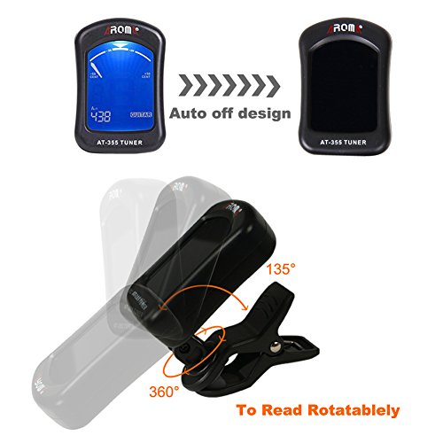 image for MIBOW Guitar Clip Tuner, 360-Degree Rotating Electronic Digital Tuner 