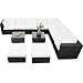 Produktbild XINRO® erweiterbares 35tlg. Lounge Polyrattan XXXL - schwarz - Garnitur Gartenmöbel Sitzgruppe Lounge Set Rattan XXXL - inkl. Lounge Sofa + Sessel + Ecke + Hocker + Tisch + Kissen