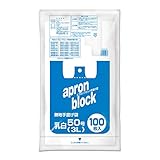 オルディ レジ袋 取っ手付き ポリ袋 乳白 半透明 3L 50×60cm マチ16cm 厚み0.025mm 西日本50号 東日本60号 エプロンブロック EB-W50-100 100枚入