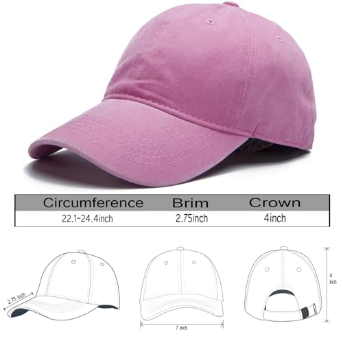 Image of Edoneery Men Women Baseball Cap-Low Profile Adjustable Washed Cotton Golf Dad Hat