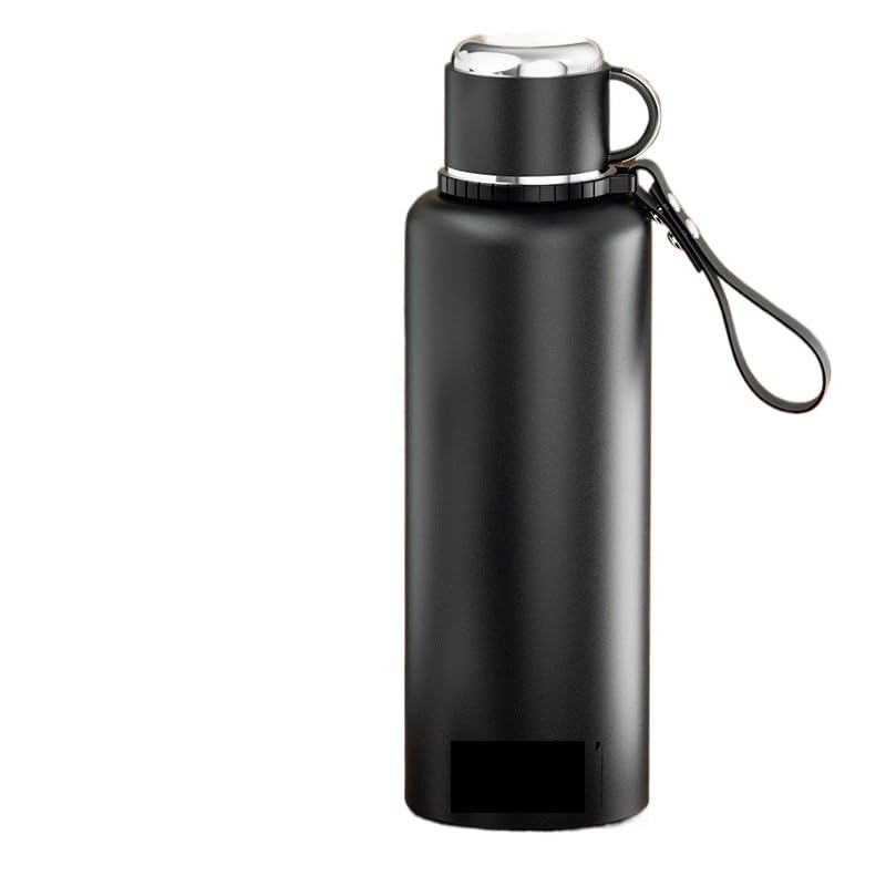 YHNSDJX Botella de agua térmica de 2 l, termo de acero inoxidable de doble pared, for agua caliente, café, té, etc.(TXZHT-2.0L-BLACK)